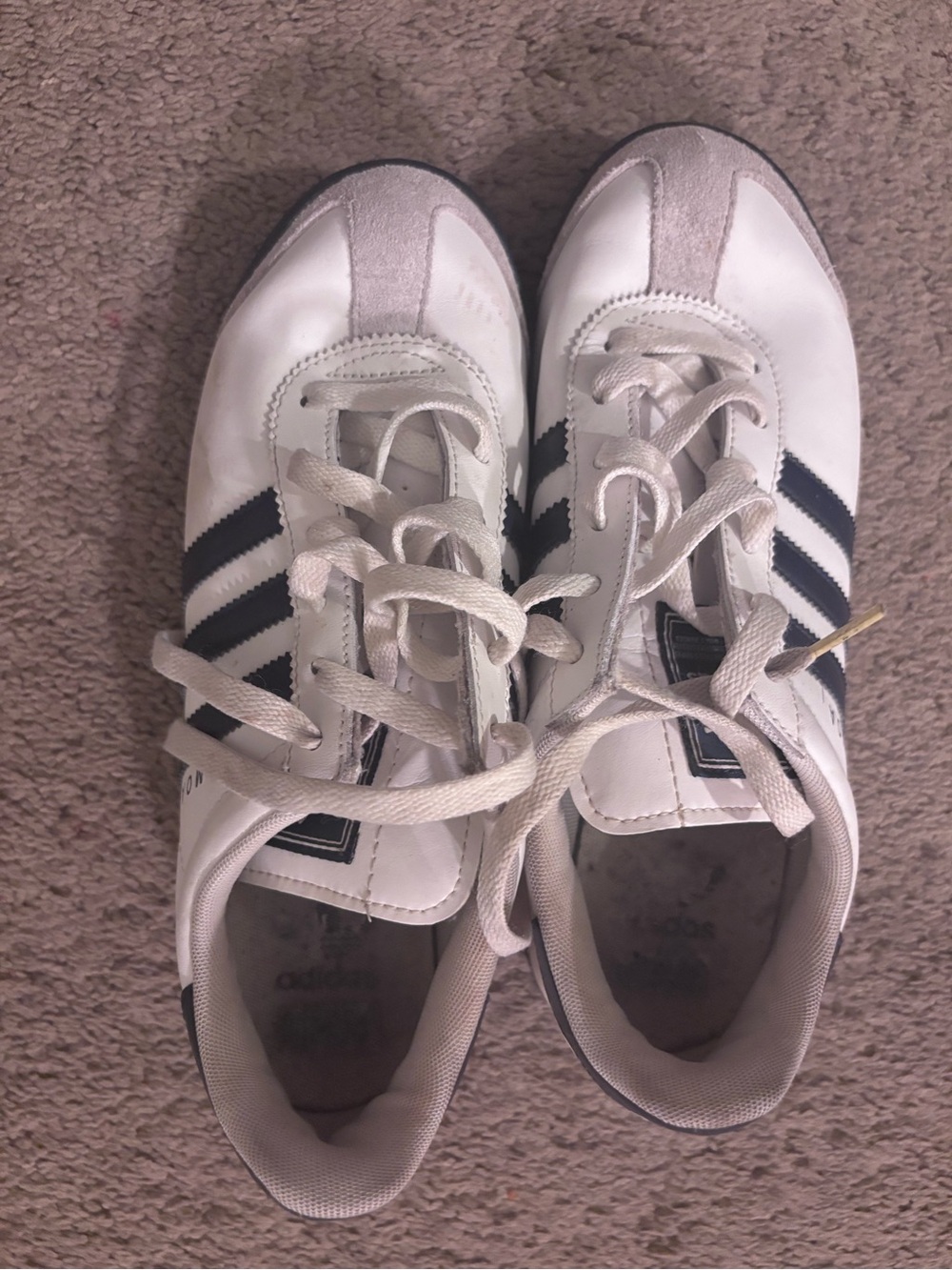 adidas White and Black Classic Lace-Up Sneakers